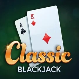 Classic Blackjack online game logo by Red Tiger Gaming on spinfinn.es